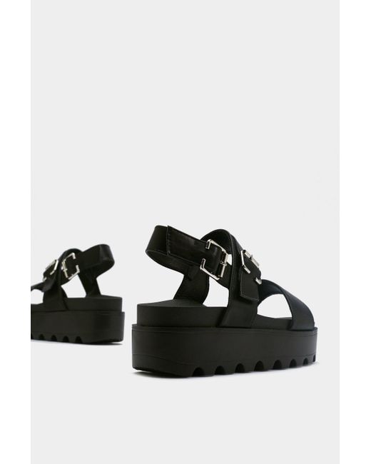 nasty gal black platform sandals