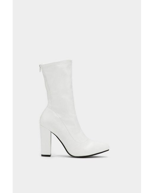 Nasty Gal Calf High Block Heel Sock 
