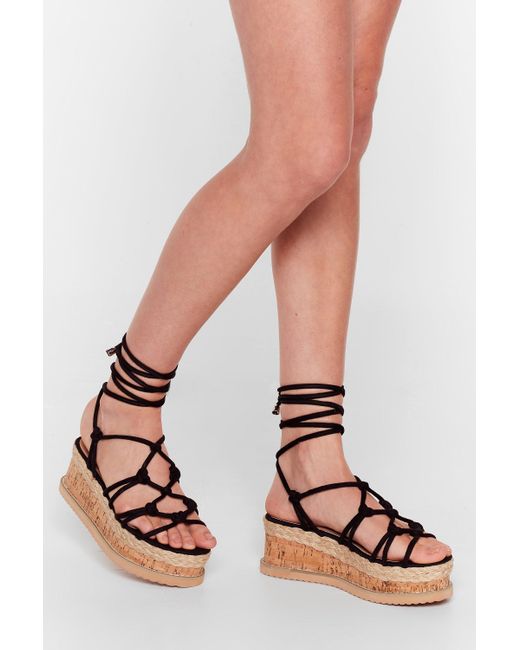 platform sandals tie up