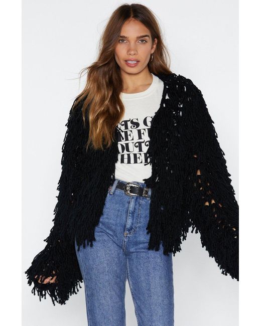 nasty gal shaggy cardigan