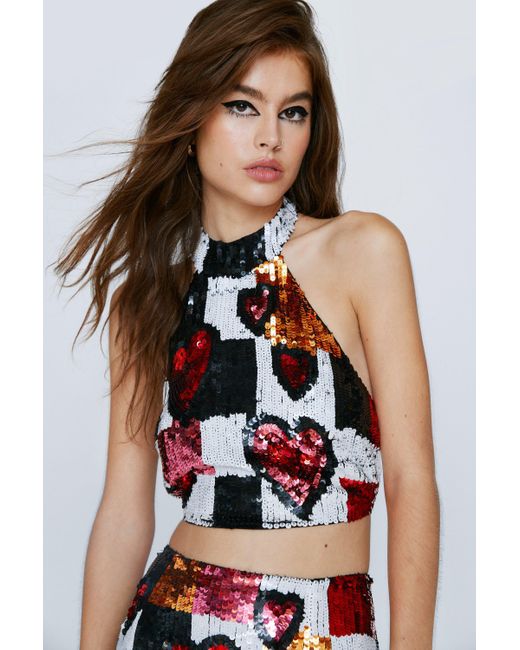 checkerboard halter top