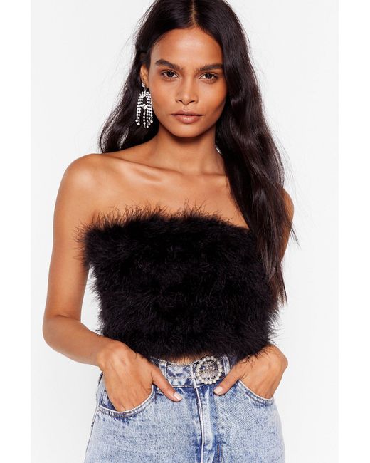 fur bandeau top