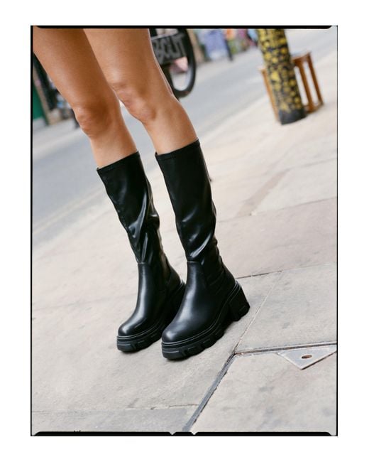 chunky knee high chelsea boot