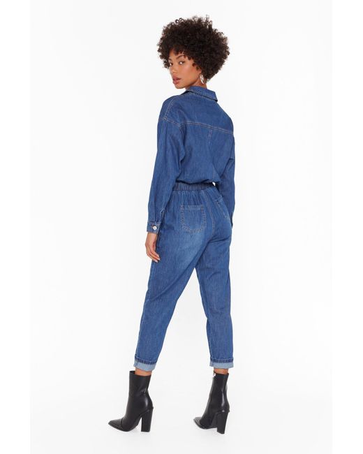 nasty gal denim boiler suit