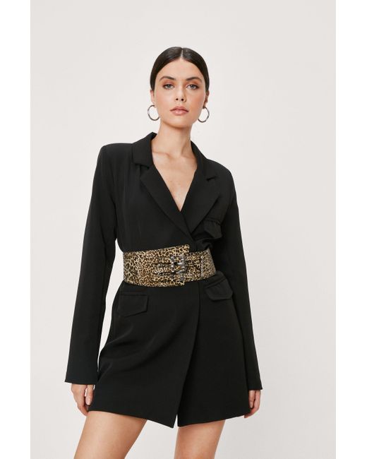 Nasty Gal Leopard Corset Buckle Waist 