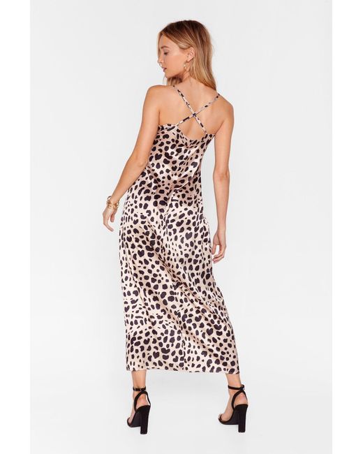 dalmatian print slip dress