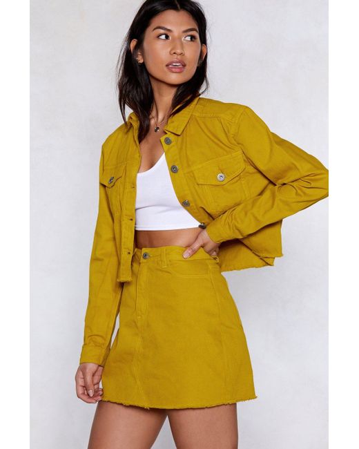 Denim Jacket And Skirt Set 