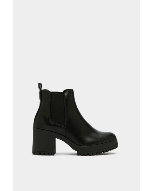 black thick heel booties