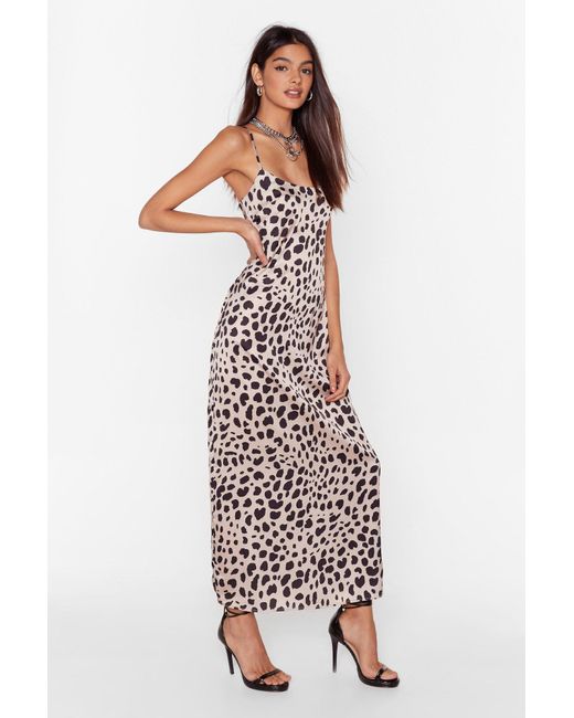 dalmatian print slip dress