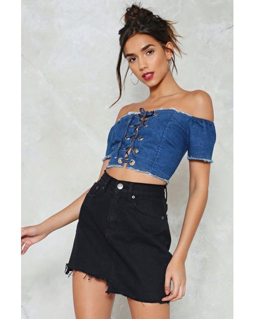 Bardot Corset Tie Knit Sweater Off the shoulder dresses are all the rage at the moment - dare to bare your shoulders in a bardot dress from Missguided. Order online today.
