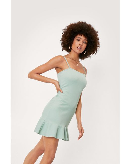 strappy ruffle dress