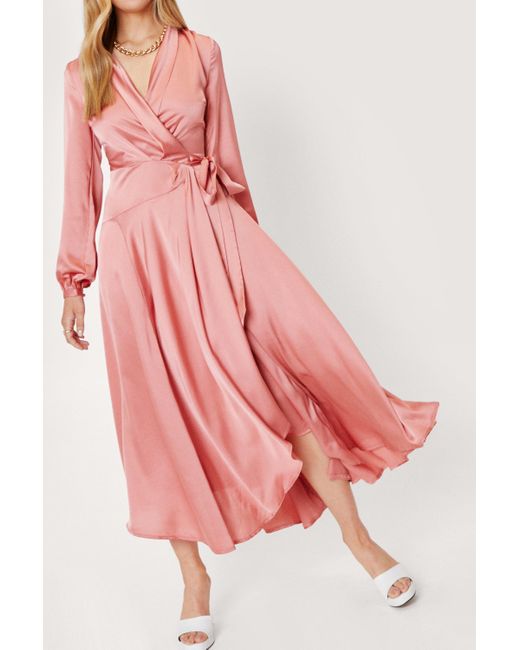 v neck wrap maxi dress