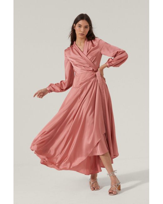 Nasty Gal Cowl Back Satin Wrap Maxi 
