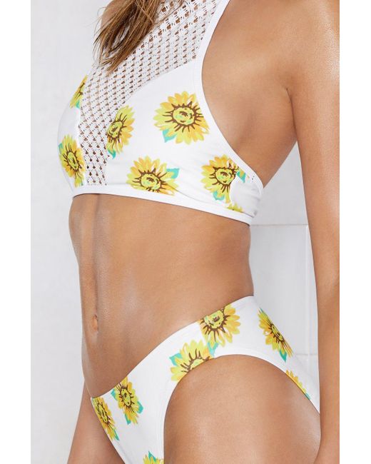 white sunflower bikini