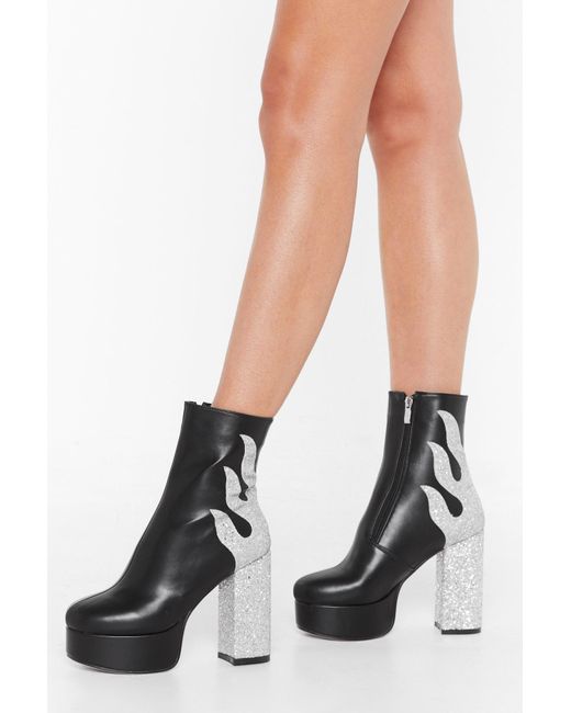 sparkly platform boots