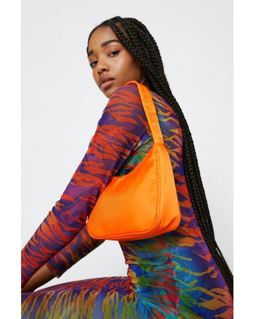 Nasty Gal Synthetic Nylon Shoulder Bag In Orange Lyst