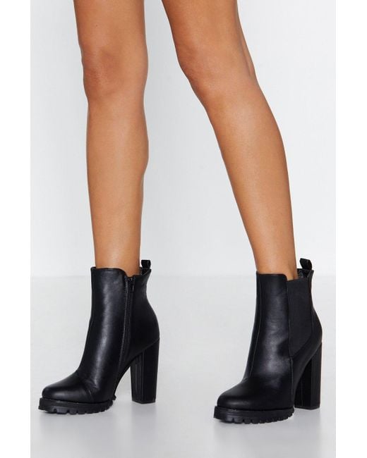 chunky heeled chelsea boots