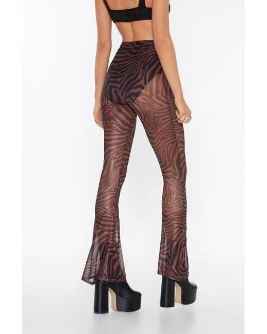 zebra denim pants