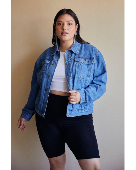 oversized blue jean jacket plus size