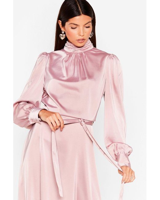 Nasty Gal Satin Sleek Your Heart Belted 