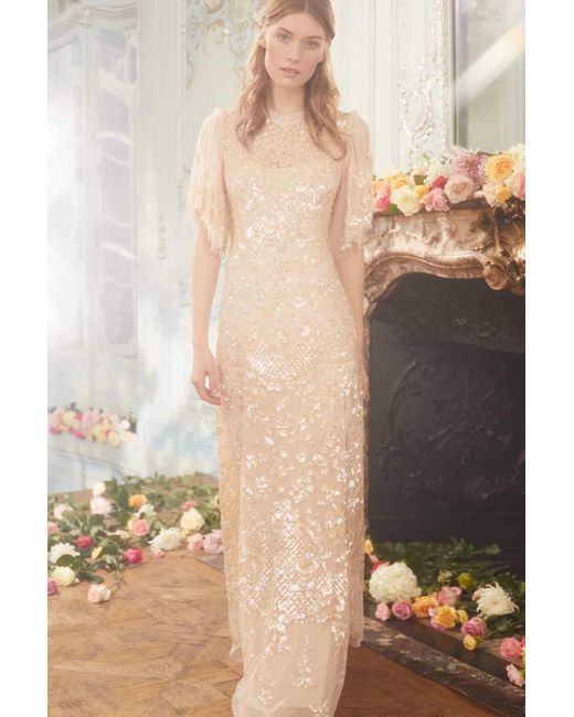 needle and thread honesty flower gown