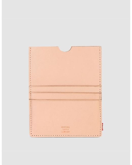 Herschel Supply Co Eugene RFID Passport Holder Card Wallet Leather Nubuck Brown