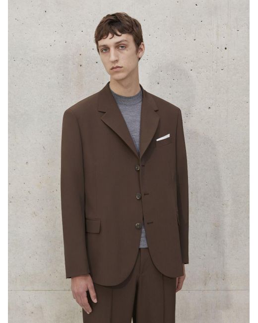 Neil Barrett Brown Minimal Tailored Loose Fit Blazer for men