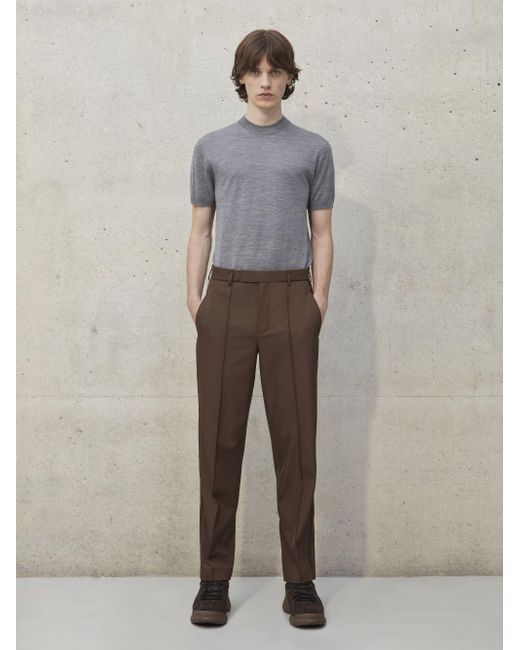 Neil Barrett Gray Permanent Pressed Crease Slim-straight Tailored Trousers for men
