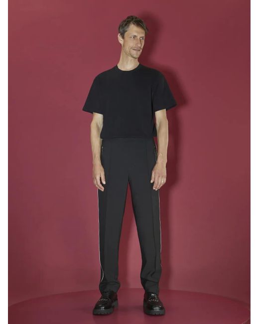 Neil Barrett Red Louis Slim Straight Elastic Waistband + Side Piping Trousers for men