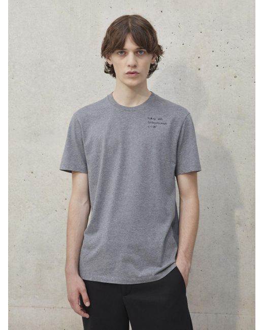 Neil Barrett Gray Human With Extraordinary Vision Slim T-shirt for men