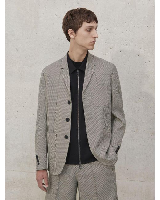 Neil Barrett Gray Deconstructed Unlined Blazer With Rotated Sleeve Button Detail for men