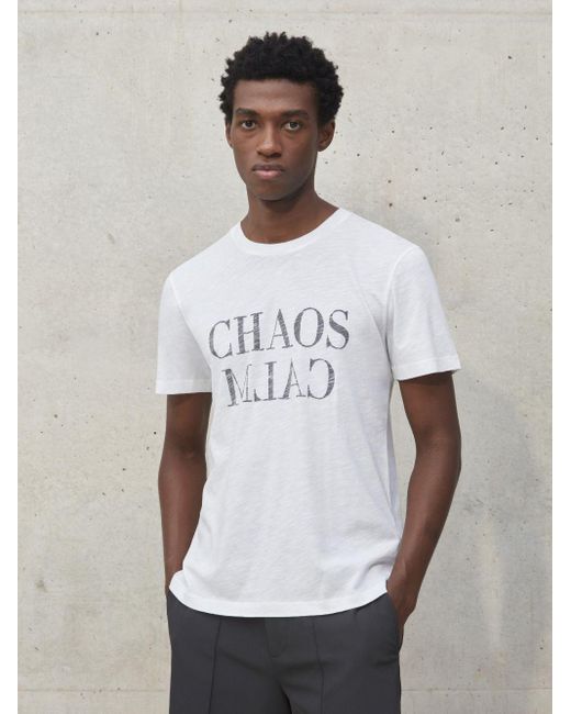 Neil Barrett White Chaos-calm Slim T-shirt for men