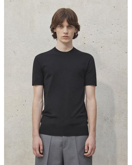 Neil Barrett Black Tecno Slim Knit T-shirt for men