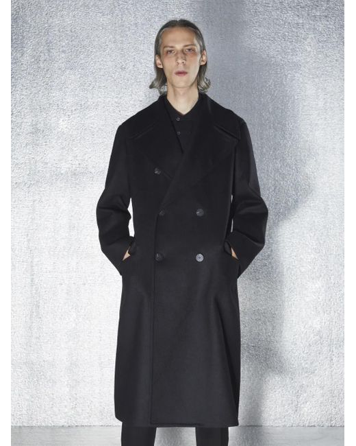 Neil Barrett Gray Double-breasted Long Coat for men