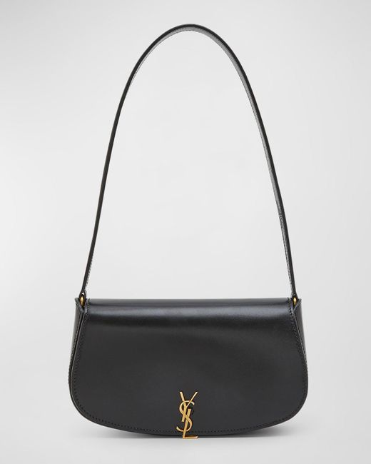 Saint Laurent Black Mini Ysl Flap Leather Shoulder Bag