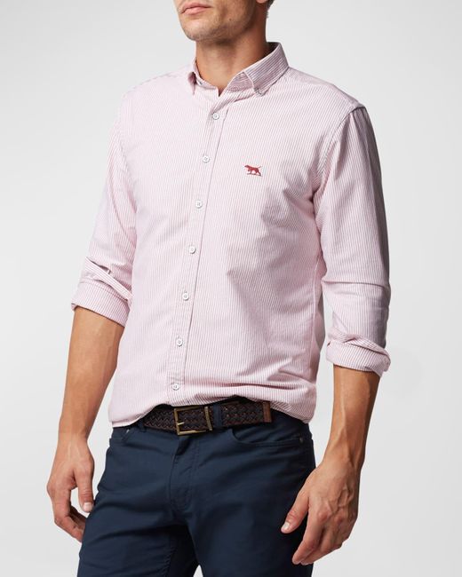 Rodd & Gunn Pink Oxford Stripe Sport Shirt for men