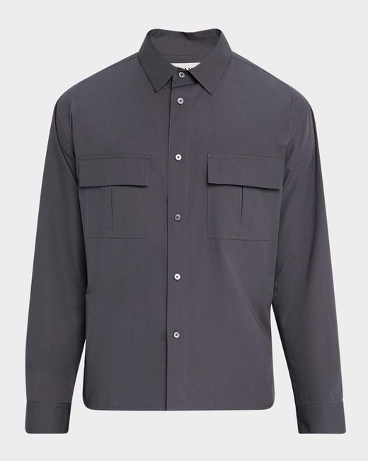 FRAME Blue Apos;S Multi-Pocket Button-Down Shirt for men