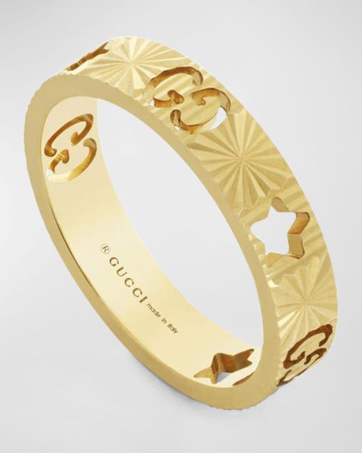 Gucci Metallic Icon 18k Yellow Gold Star Ring