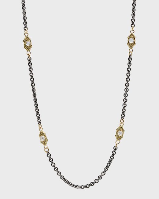 Armenta Metallic Old World Scroll Station Necklace, 18"L
