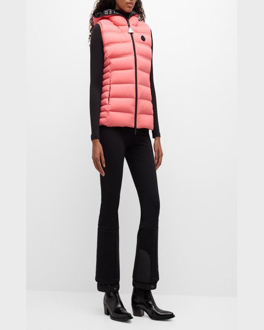 Moncler Pink Aliterse Hooded Puffer Vest