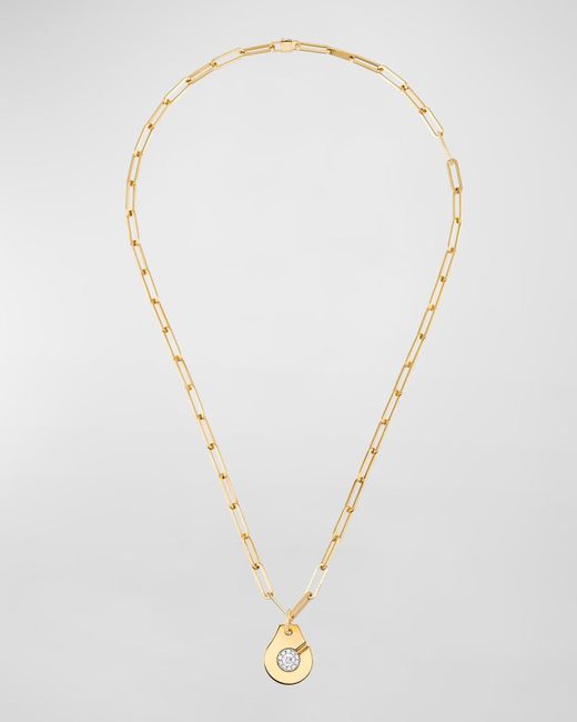 Dinh Van White Yellow Gold Menot R15 Diamond Pendant Necklace
