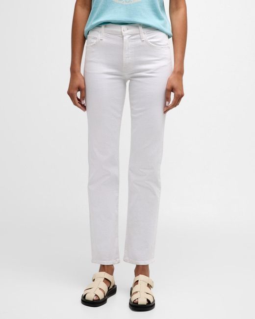 Mother White The Smarty Pants Skimp Jeans