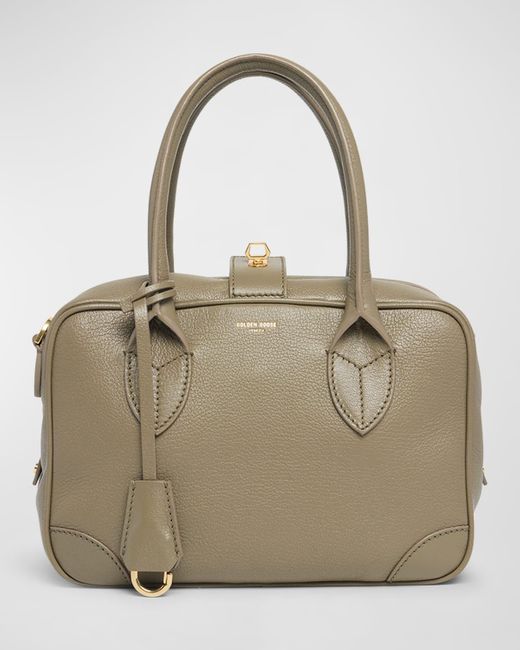 Golden Goose Deluxe Brand Natural Vita Zip Goat Leather Top-Handle Bag