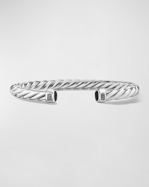 David Yurman Metallic Cable Cuff Bracelet In Silver, 6mm for men