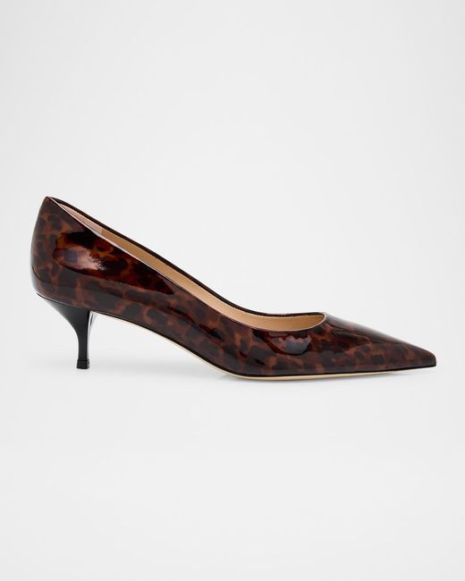 Stuart Weitzman Brown Stuart Power Tortoise Leather Pumps