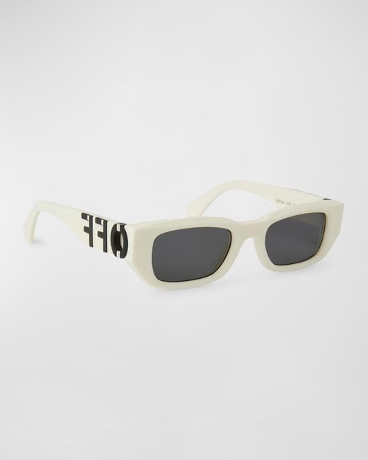 Off-White c/o Virgil Abloh Metallic Fillmore Acetate Rectangle Sunglasses for men