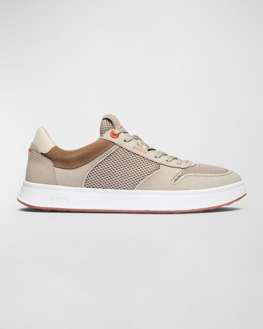 Swims White Strada Mix-Leather And Mesh Sneakers for men