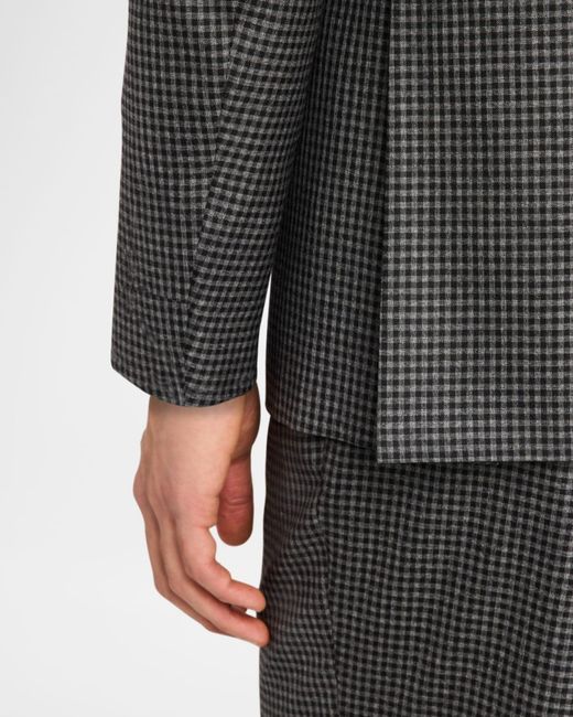 Brioni Gray Apos;S Wool Check Suit for men