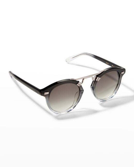 Krewe Stl Ii Round Sunglasses With Metal Keyhole Vapor Lyst