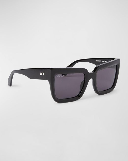 Off-White c/o Virgil Abloh Black Firenze Logo Acetate Butterfly Sunglasses